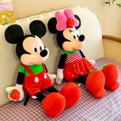 Resim Mickey ve Minnie Mouse'ü içeren büyük bir peluş oyuncak, düğünler, partiler ve mükemmel bir doğum günü veya Noel hediyesi için idealdir. 