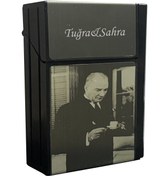 Resim tusah Usb Şarjlı Elektronik Çakmak Taşınabilir Sigara Paketi Muhafaza Kutusu Atatürk Baskılı 