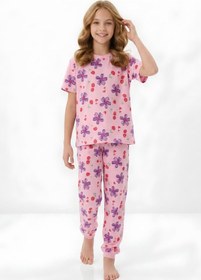 Resim Modanino Kız Çocuk %100 Pamuk Pijama Takımı 8-13 Yaş 12698ıs Pembe 