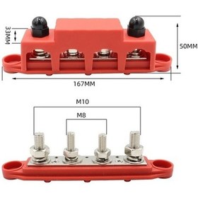 Resim Wondernest Cp-4016 M10+m8 Terminalli Güç Dağıtım Bloğu, Kırmızı Terminal Saplamaları Kırmızı 