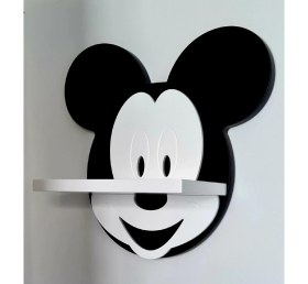 Resim Famesmob Mickey Mouse Çocuk Odası Rafı Siyah - Beyaz 