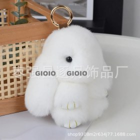 Resim Silver1 Gıoıo Yeni Sevimli Gerçek Saç Tilki Küçük Cinderblock Saç Araba Anahtarlık Kolye Ins Pixie Peluş Top Çanta Aksesuarları (Yurt Dışından) 