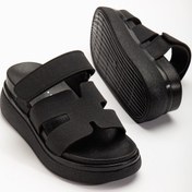 Resim 24422-hermes Siyah Dolgu Topuk Kadın Sandalet Siyah 