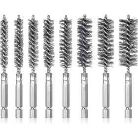 Resim VintageVo 8pcs Tel Fırça Matkap Bit Seti 1/4 Inç Altıgen Şafak Çelik Tel Bükme Fırçası, Sondaj Için Uygun Perküsyon A (Yurt Dışından) 