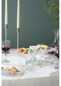 Resim Alegre Glass Cam Damla Batom Kek Standı 40x15x11 cm 