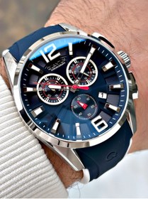 Resim Quantum Fonksiyonlu Lacivert Renk 10 Atm Su Geçirmez Silikon Kordon Çelik Kasa Erkek Kol Saati 1076.399MR 