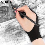 Resim Anti-Touch İki Parmak Anti-Touch Eldivenler Tabletler ve Akıllı Telefonlar için Çizim Yapmak - Siyah, Naylon Malzeme, Ergonomik Tasarım ile Ayarlanabilir Kayış, Sanatçılar ve Tasarımcılar için İdeal, Tablet Aksesuarları, Sanatsal Çizim, Şık Eldiven Tasarımı, Dayanıklı Eldiven Yapımı 