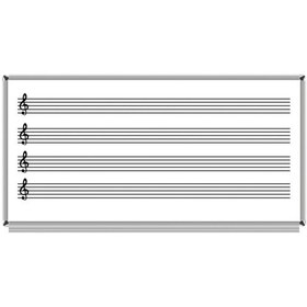 Resim 120X240 Müzik Çizgili Beyaz Laminat Yazı Tahtası 