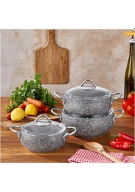 Resim Taç Luna 3'lü Güveç Set Gri -3527 Gri 