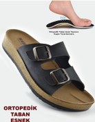 Resim 7070 Tam Ortopedik Taban Günlük Kadın Terlik Sandalet Deniz Havuz Plaj Terliği Siyah 