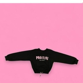Resim Kız Çocuk Positive Baskılı Sweatshirt-14230 Siyah 