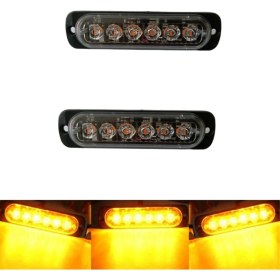 Resim 2 Adet LED Strobe Uyarı Işığı Araba Trafik Işığı 12V 24V Sarı Işık (Yurt Dışından) 