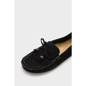 Resim Capone Outfitters Almire Hakiki Deri Süet Boncuklu Püsküllü Konfor Kadın Loafer Ayakkabı 