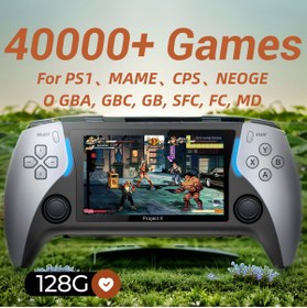 Resim LZAKMR YENİ Project X Taşınabilir Cep Video Oyun Konsolu 128G 4.3” IPS Ekran Çift Hoparlör 40000+ Oyun F... 