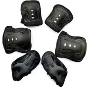 Resim 961 Çocuk Bisiklet Paten Kaykay Dizlik Dirseklik Koruma Seti Siyah 