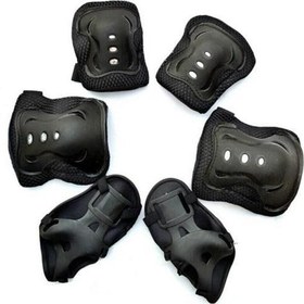 Resim 961 Çocuk Bisiklet Paten Kaykay Dizlik Dirseklik Koruma Seti Siyah 