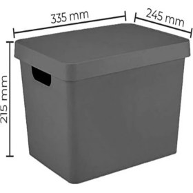 Resim Open Home 17 Lt Kapaklı Kutu 3 Adet Antrasit 