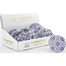 Resim Taşlı Nazar Boncuklu Yuvarlak El Aynası İnce 