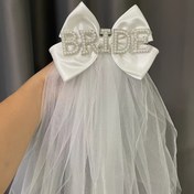 Resim Şık "Gelinlik" Fiyonk Başlık Aksesuarı - Yüksek Kaliteli Polyester Düğün Aksesuarları, Düğünler ve Bekarlığa Veda Partileri İçin Uygun - Mükemmel Fotoğraf Sahne 