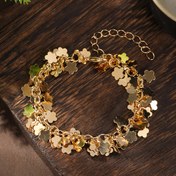 Resim 1 Metal Püskül Beş Çiçekli Şanslı Yaprak Bileklik, Hafif Lüks Yüksek Kaliteli Çok Yönlü Takı Moda Bileklik, Günlük İşe Çıkma Plaj Tatili Bohem Tarzı, Erkekler ve Kadınlar İçin Aynı Tarz, Dört Yapraklı Yaprak Kadın Takıları Anneler ve Aşıklar İçin Mükemmel Bir Hediye 