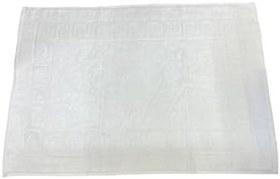 Resim Geometrik Desenli Beyaz Ayak Havlusu, Banyo Paspası 