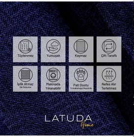 Resim Jakarlı Şönil Koltuk Örtüsü Çekyat Örtüsü Koltuk Şalı 110x175 2 Ad. Kaymaz Lacivert Lacivert 