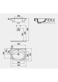 Resim Creavit Et155 Etol Dolap Uyumlu Lavabo 55 CM Beyaz 