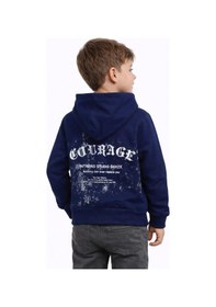 Resim Baglan Erkek Çocuk Önü Arkası Baskılı Kapüşonlu Sweatshirt Bgl-st05246 Lacivert 