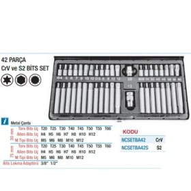 Resim Nt Tools 42 Parça Crv Bits Set NCSETBA42 