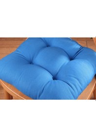 Resim Altınpamuk Altınpamuk Lüx Pofidik Mavi Sandalye Minderi Özel Lüx Dikişli Bağ 