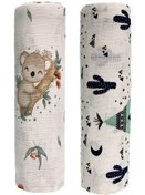 Resim Müslin Örtü İkili 90x90 Minicik Kaktüs Bahçesi-minicik Kuala Sevgisi 