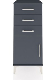 Resim Hyperion Komodin Tek Raflı 3 Çekmeceli Tek Kapaklı 44x44x106 Antrasit-antrasit Antrasit 