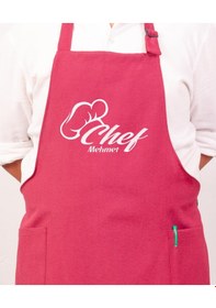 Resim Mutfak Önlüğü Kişiye Ve İsme Özel Nakışlı Mutfak Önlüğü Şef 1 Farklı Renkler Bordo 