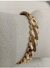 Resim Sıra Taşlı Gold Renk Kelepçe Bileklik Gold 