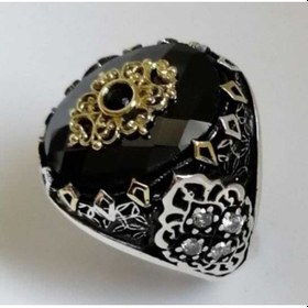 Resim Omar Silver Erkek Fasetli Onix Taşlı Gümüş Yüzük Mrd90 