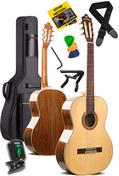 Resim Maxword X45 4/4 Yetişkin Seri Üst Segment Profesyonel Masif Ağaç Klasik Gitar Seti 