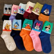 Resim 7 Çift Paket Uniseks Disney İş Birliği Çorapları - Mickey, Minnie, Donald Duck, Winnie the Pooh ve Diğer Sevimli Karakterler ile Trend Orta Boy Çift Çoraplar Günlük Giyim İçin 
