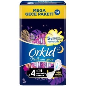 Resim Orkid Platinum Hijyenik Ped Gece Extra Süper Ekonomik 14 Adet 
