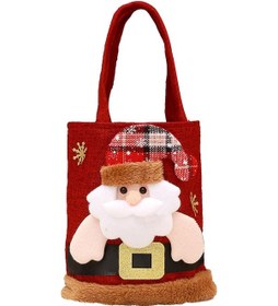 Resim Reedark Noel Çanta - Keten Kuşaklı Elma Çantası 20x20cm - Hediye Paketleme İçin 