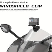 Resim Motosiklet Ön Cam Kurulumu için Alüminyum Braket, Gopro Hero 12, 11, 10, 9, Insta360 X3 ve DJI Action 3 Aksiyon Kamera Aksesuarları ile Uyumlu. 