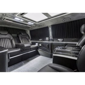 Resim MOPS Mercedes Vito Vip Katlamalı Tüm Modellere Uygun Raylı Oto Perde Kalın Kumaş 