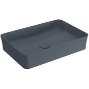 Resim Bocchi Slim Line Dikdörtgen Lavabo 55x38 cm Mat Antrasit 