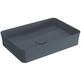 Resim Bocchi Slim Line Dikdörtgen Lavabo 55x38 cm Mat Antrasit 