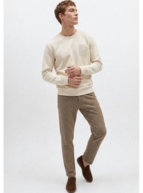Resim Altınyıldız Classıcs Erkek Vızon Pamuklu Slim Fit Dar Kesim Armürlü 5 Cepli Esnek Pantolon Vizon 