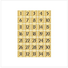 Resim Metal Kapı Masa Dolap Numarası Sade Model 4x4cm Altın Renk 35 Adet 1 35 