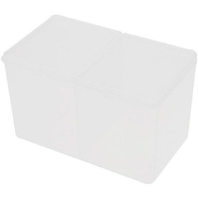 Resim Suntek Plastik 2 Izgara Pamuk Topu Çubukla Tutucu Kutusu Makyaj 