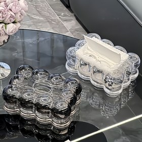Resim 1/2 adet Yeni Akrilik Yaratıcı Bulut Şekilli Kağıt Kutusu, Yüksek Değerli Masaüstü Restoran Kağıt Tutucu, Ev Oturma Odası Kahve Masası Kağıt Dağıtıcısı, Yemek Masası, Yatak Odası, Masa için Uygun 