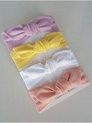 Resim swan butik Kız Çocuk Bebek Bandana Toka Seti 4'lü Lila, Sarı, Beyaz, Pudra Pembe 