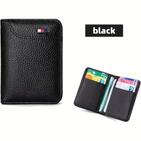Resim Erkekler için İnce Suni Deri Kimlik ve Kart Tutucu - Siyah, RFID Engelleme, Kredi Kartları, Otobüs Kartları ve Daha Fazlası İçin Minimalist Tasarım, Güvenli Seyahat Cüzdanı | Şık Cüzdan Tasarımı | Dayanıklı Kart Tutucu 