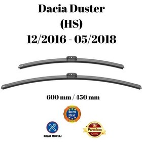 Resim Dacia Duster 2016 2017 2018 Uyumlu Ön Cam Muz Tipi Silecek Süpürgesi Seti 600/450mm Silbak 